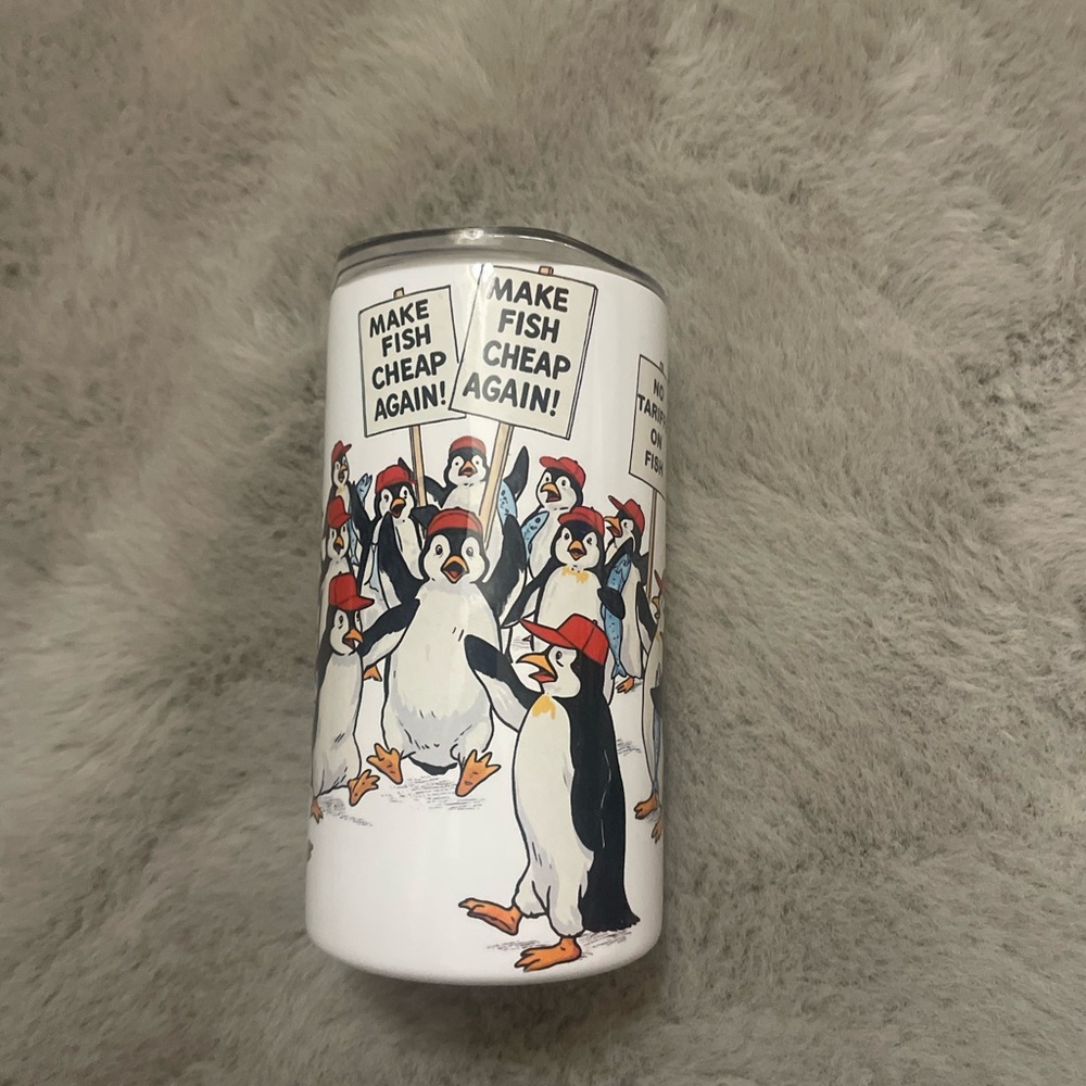 Penguin Themed tariff White Tumbler